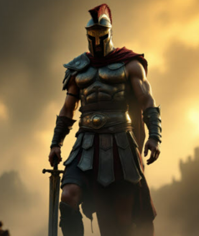 El dios Ares en el campo de batalla.