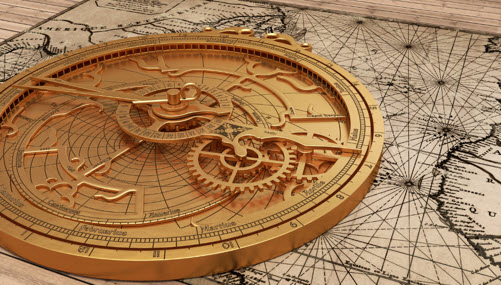 El astrolabio es un instrumento antiguo que medía la latitud de los cuerpos celestiales.